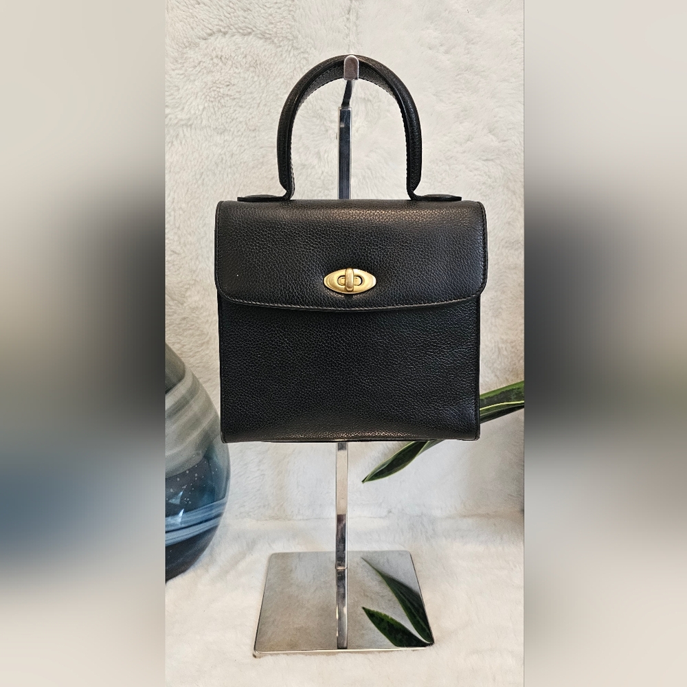 Vintage Coach 4413 Madison Gracie Satchel Bag Black Leather
